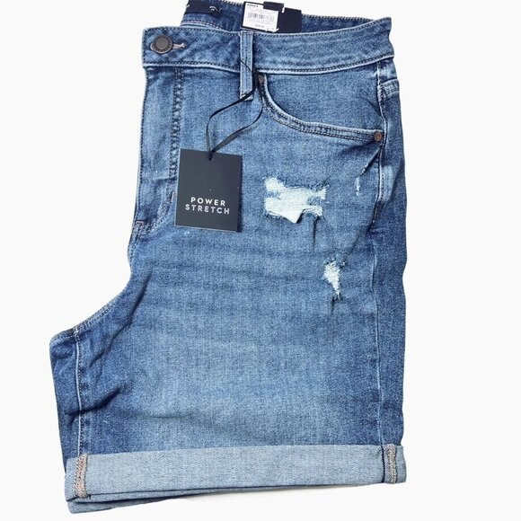 Simply Vera Wang Womens High Rise Distressed Bermuda Jean Shorts Sz 6 New - Picture 3 of 8